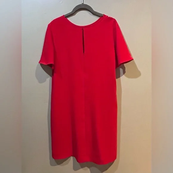 Ann Taylor Cherry Red Flutter Sleeve Sheath Dress Women’s Size 8 - Picture 2 of 5